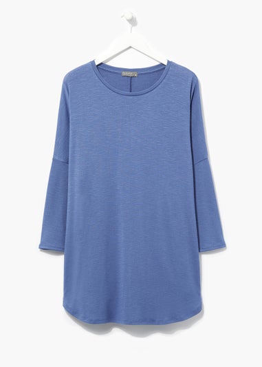 Papaya Curve Blue Snit Oversized Top
