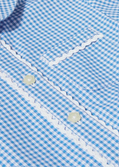 Girls Blue Gingham Traditional School Dress (3-14yrs)