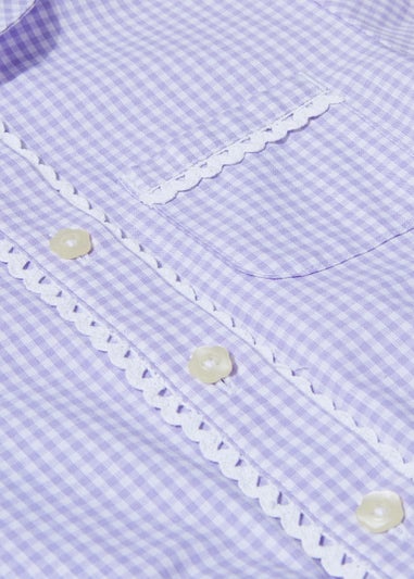 Girls Lilac Gingham Traditional School Dress (3-14yrs)