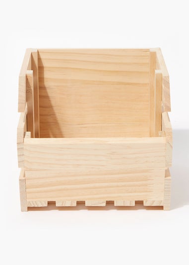 Small Stackable Wooden Kitchen Crate (18cm x 20cm x 25cm)