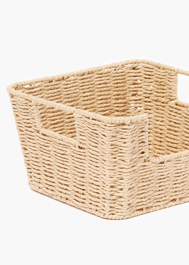 Natural Woven Storage Basket (25cm x 25cm x 15cm)