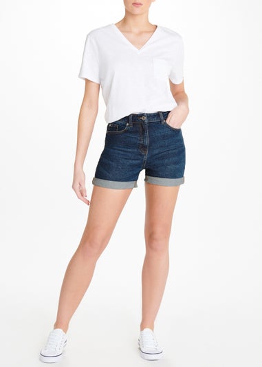Dark Wash High Waist Denim Shorts