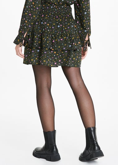 JDY Gaucho Black Floral Co-Ord Mini Skirt