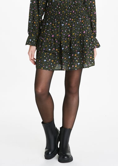 JDY Gaucho Black Floral Co-Ord Mini Skirt
