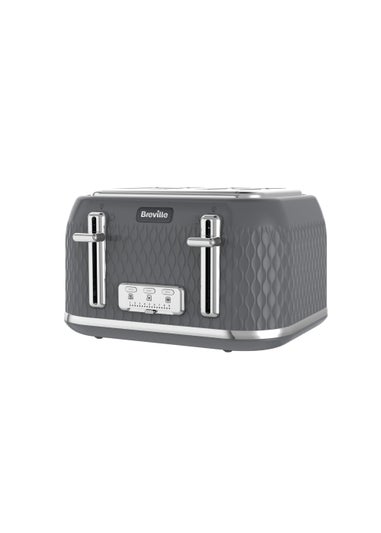 Breville Curve 4 Slice Toaster - Grey and Chrome (21cm x 31cm x 34.1cm)