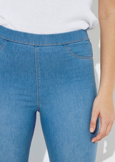 Rosie Bright Blue Cropped Pull On Jeggings