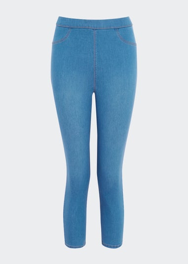 Rosie Bright Blue Cropped Pull On Jeggings