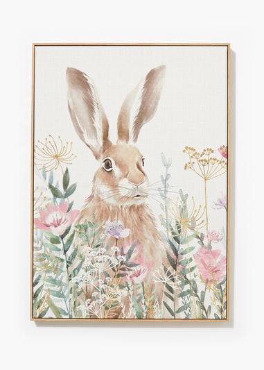 Framed Bunny Canvas Wall Art (50cm x 70cm)
