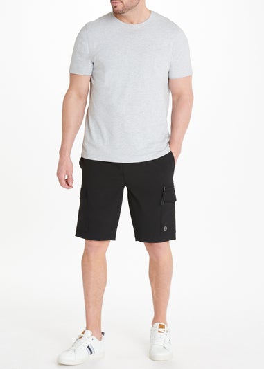 Black Drawcord Cargo Shorts