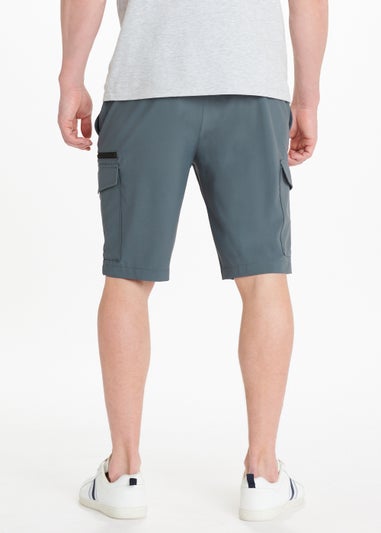 Grey Drawcord Cargo Shorts