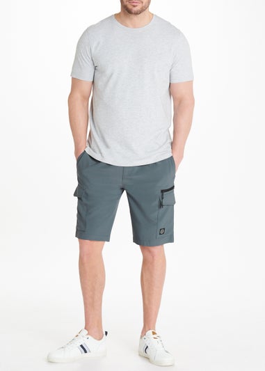 Grey Drawcord Cargo Shorts