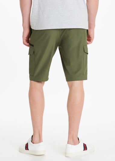 Khaki Drawcord Cargo Shorts