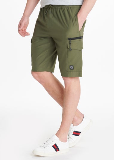 Khaki Drawcord Cargo Shorts