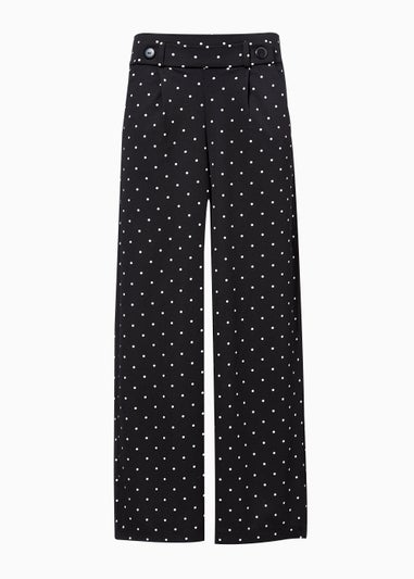 JDY Geggo Black Spot Wide Leg Trousers - Matalan