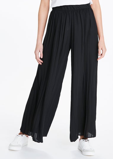 JDY Pila Black Wide Leg Pleated Trousers