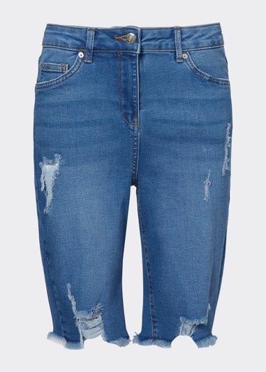 April Blue Denim Bermuda Shorts