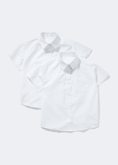 Girls 2 Pack White Generous Fit School Blouses (6-16yrs)
