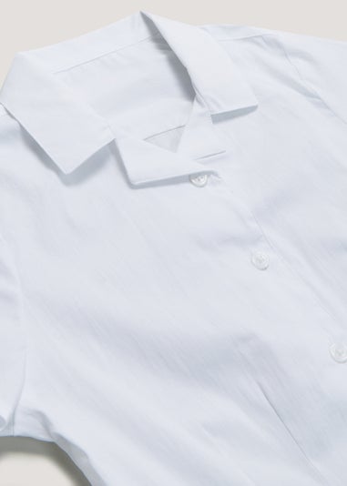 Girls 2 Pack White Stretch Fit School Blouses (8-16yrs)