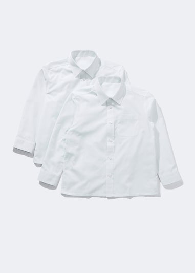 Kids 2 Pack White Generous Fit School Shirts (6-16yrs)