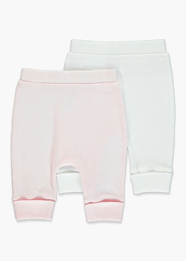 Baby 2 Pack Ribbed Leggings (Newborn-23mths)