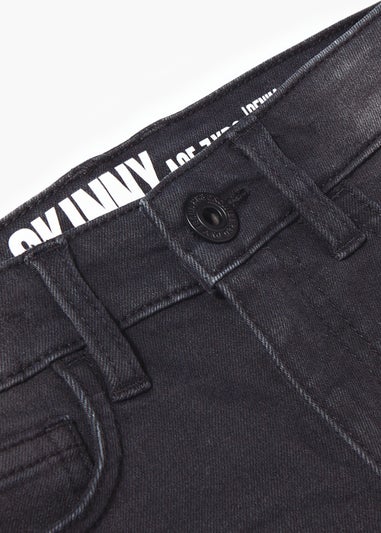 Boys Black Skinny Denim Shorts (4-13yrs)