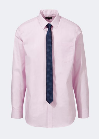 Taylor & Wright Pink Regular Fit Shirt & Tie Set