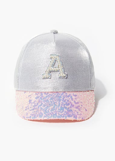 Girls Silver Alphabet Cap (7-10yrs)