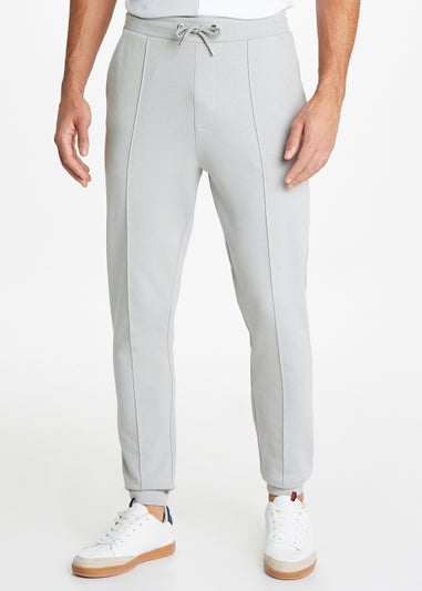 T&W Ice Grey Seam Detail Cuffed Joggers