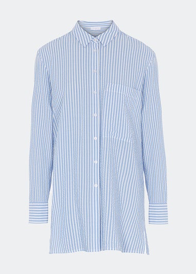 Blue Stripe Longline Shirt