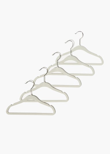 Kids 5 Pack Grey Velour Hangers (29.5cm x 20.5cm)