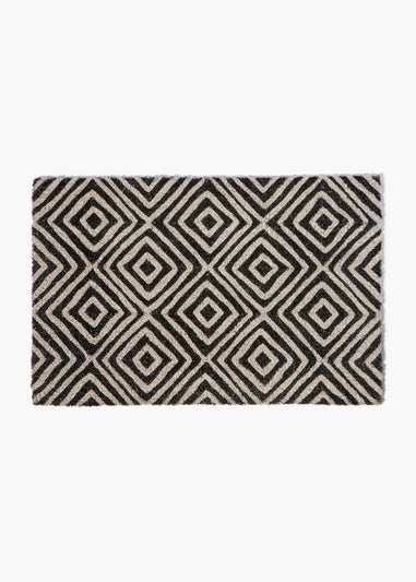 Black Geometric Doormat (60cm x 39cm)