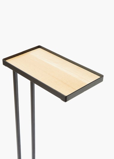 Black Metal Bath Side Table (73.5cm x 23cm x 13cm)