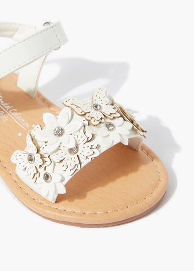 Girls white sandals size on sale 4