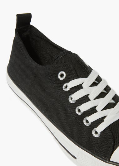 Black Toe Cap Canvas Trainers
