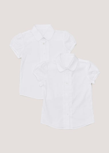 Girls 2 Pack White Seamed School Blouses 3 16yrs Matalan 