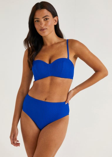 Blue Crinkle Moulded Bikini Top