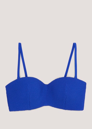 Blue Crinkle Moulded Bikini Top