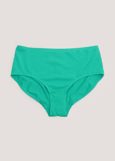 Green Crinkle Midi Bikini Bottoms