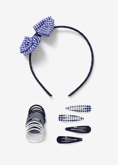 Girls Navy School Uniform Headband Multipack