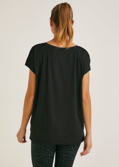 Souluxe Black Stripe Slouch Sports T-Shirt