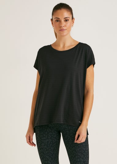 Souluxe Black Stripe Slouch Sports T-Shirt