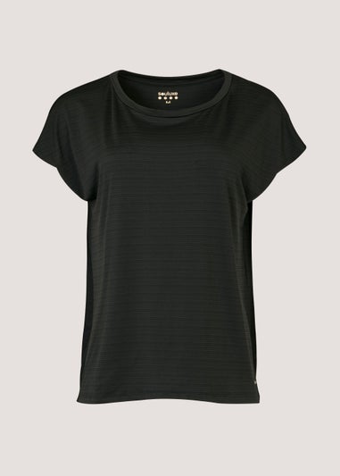 Souluxe Black Stripe Slouch Sports T-Shirt