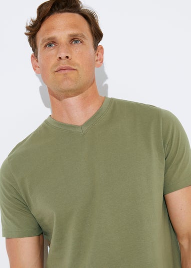 Khaki Essential V-Neck T-Shirt