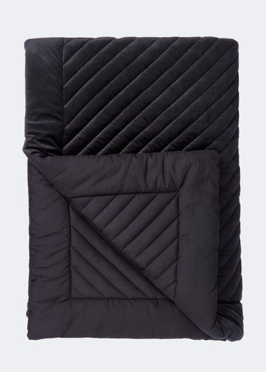 Farhi by Nicole Farhi Black Velvet Throw (170cm x 230cm)