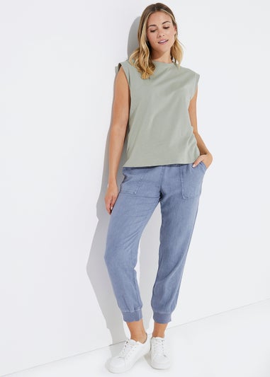 Indigo Linen Blend Joggers