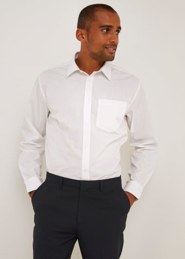 Taylor & Wright 3 Pack White Easy Care Regular Fit Shirts - Matalan