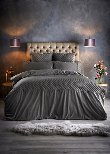 Farhi by Nicole Farhi Charcoal Velvet Duvet Cover