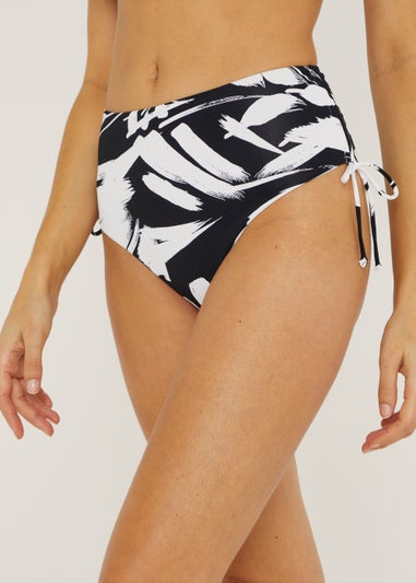 Monochrome High Waisted Brazilian Bikini Bottoms