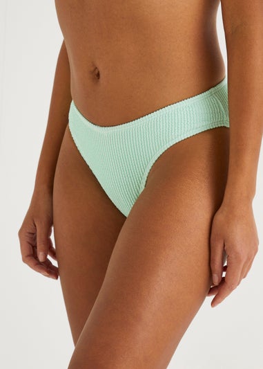 Mint V-Front Crinkle Bikini Bottoms