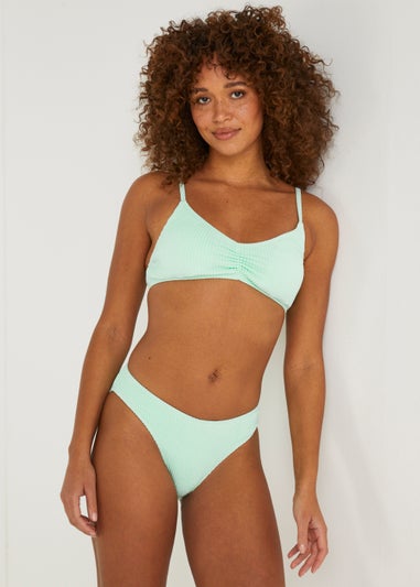 Mint V-Front Crinkle Bikini Bottoms